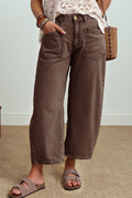 Square Patch Pocket Barrel Jeans
