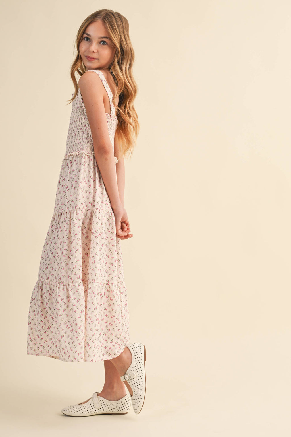 Smocked Tiered Midi Dress