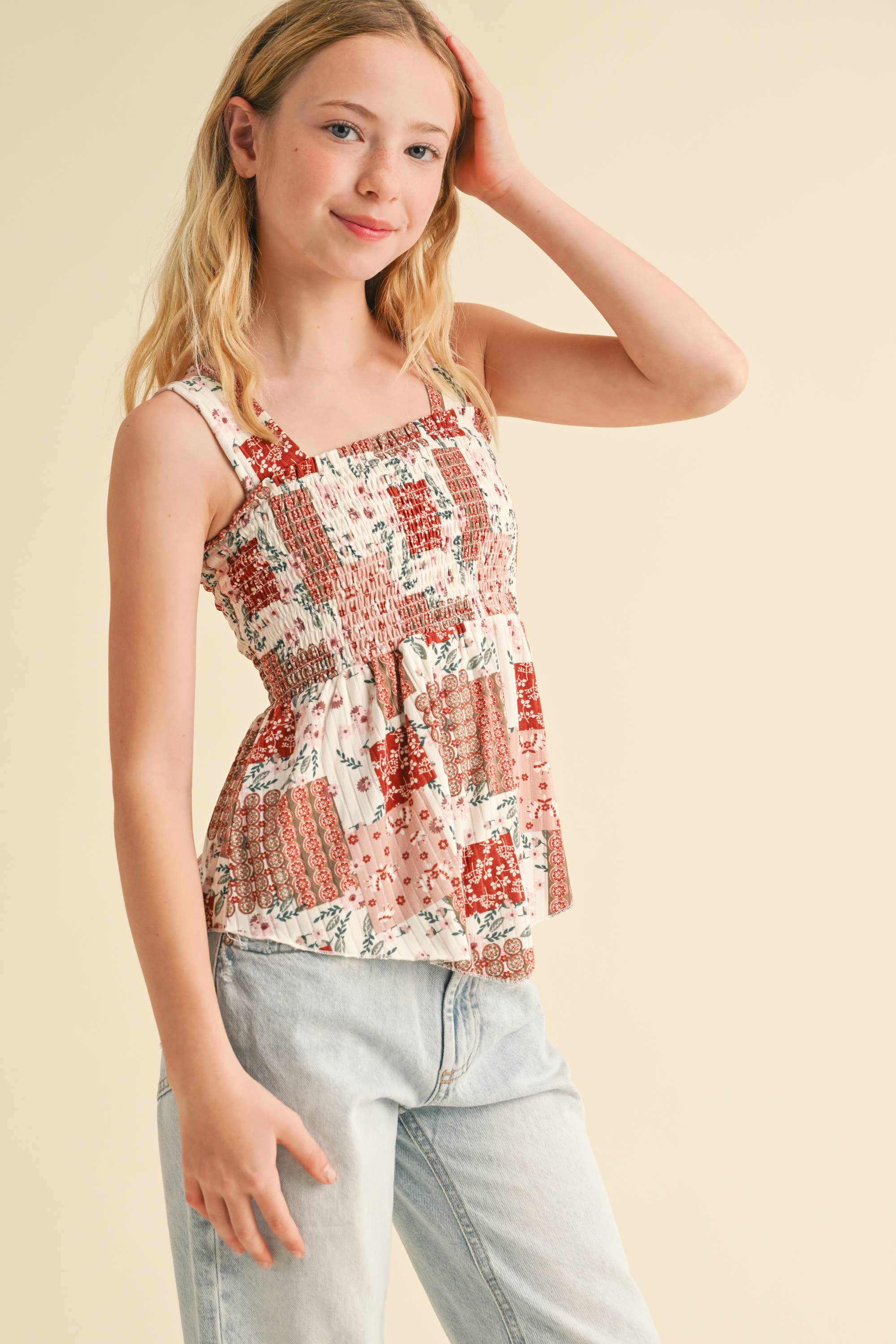 Wide Strap Peplum Tank