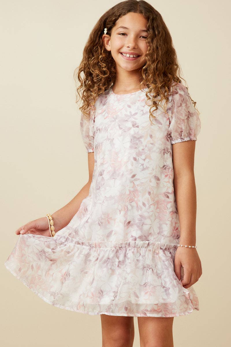 Organza Floral Ruffle Dress