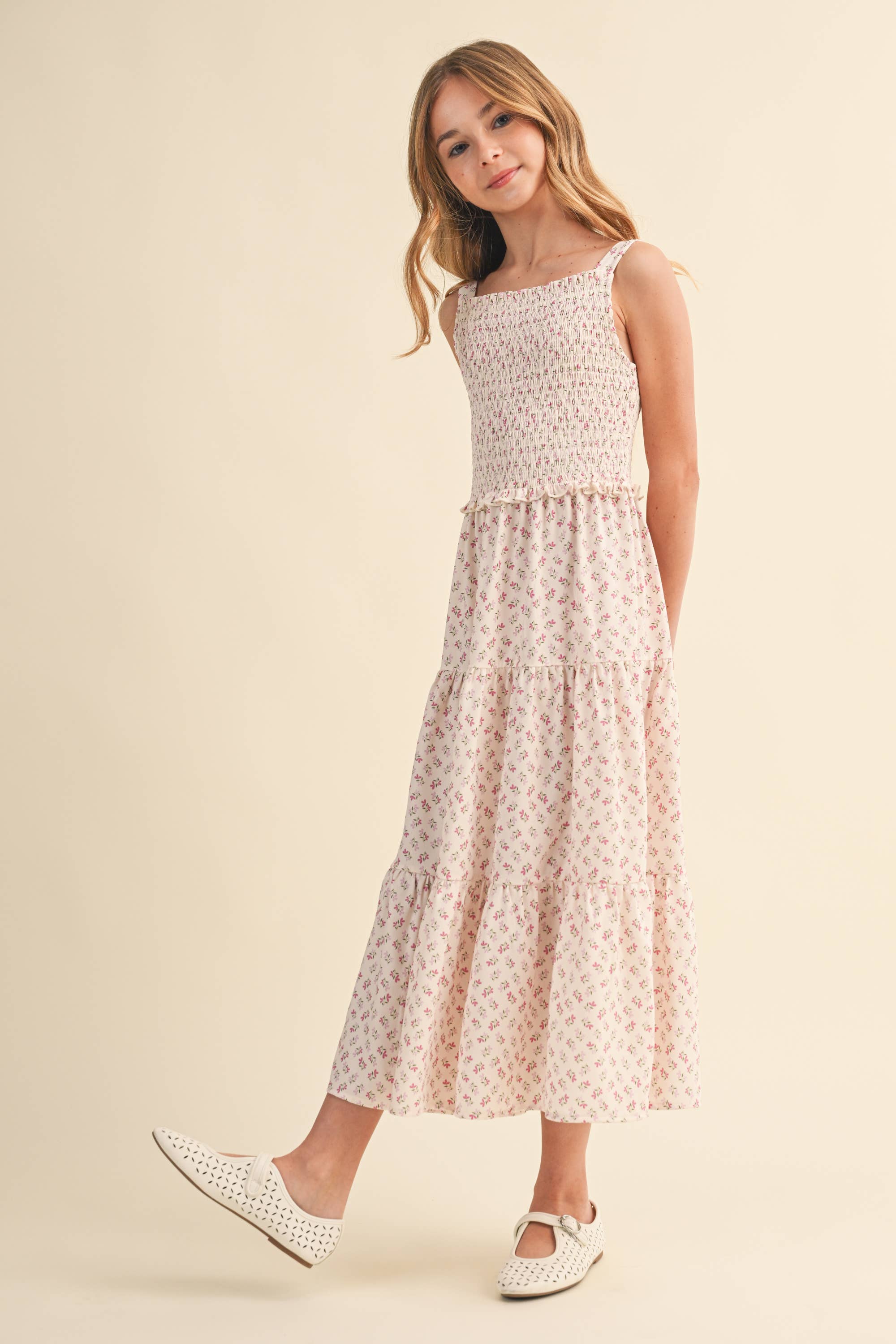 Smocked Tiered Midi Dress
