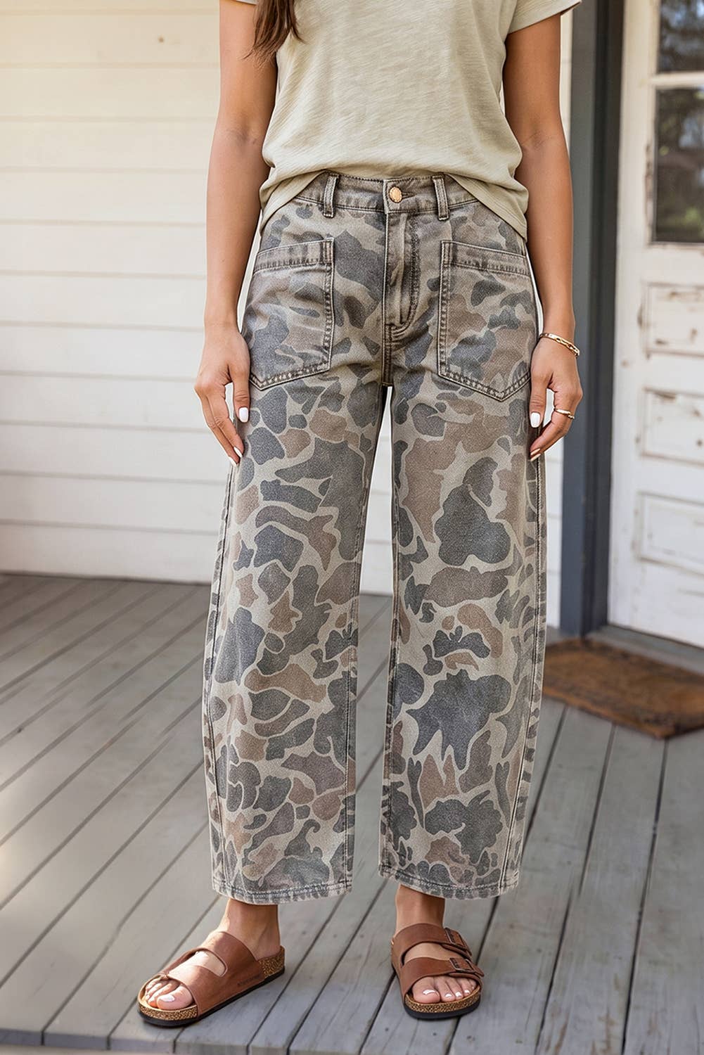 Camo Barrel Jeans