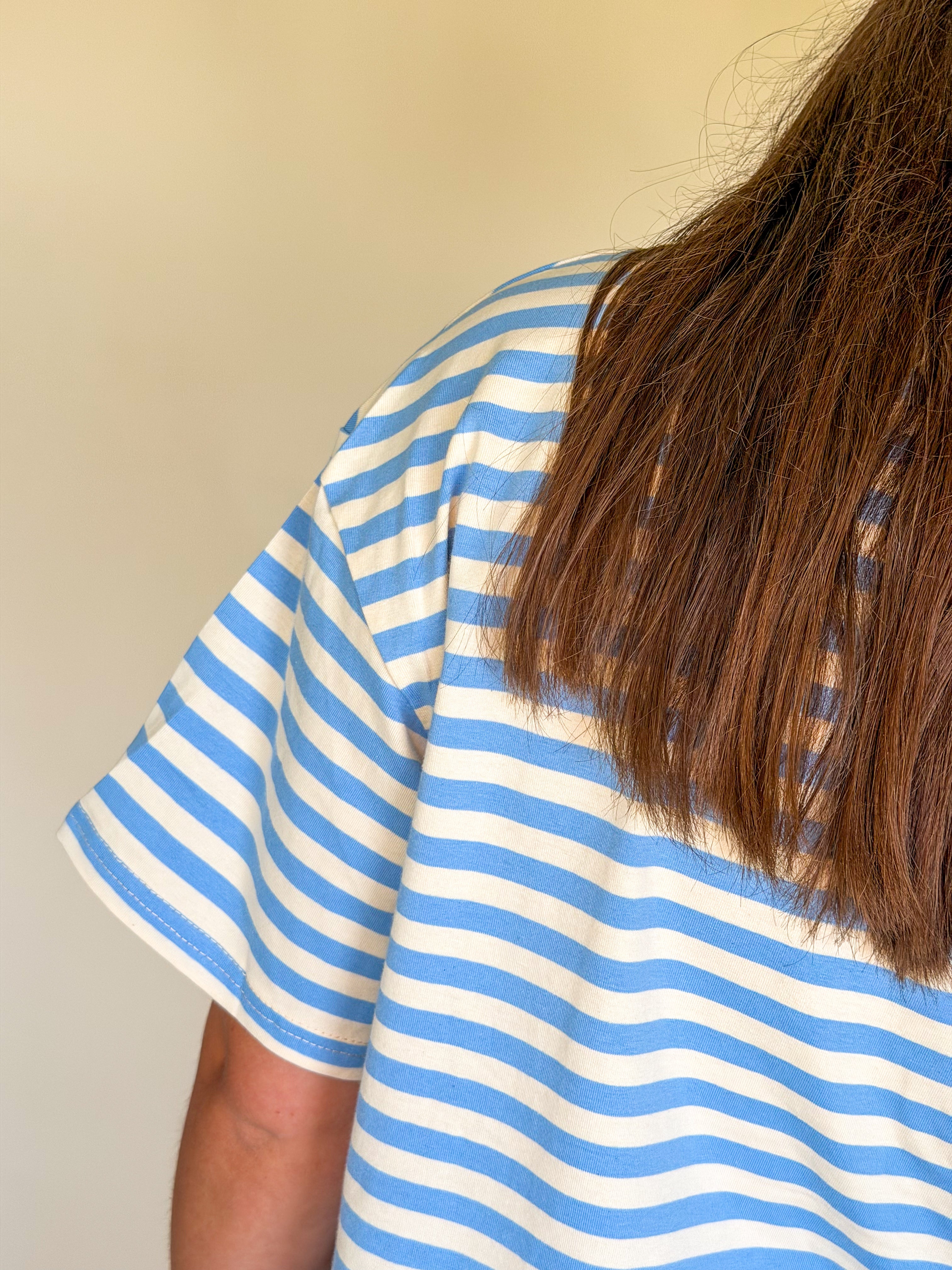 Stripe Contrast Loose Tee