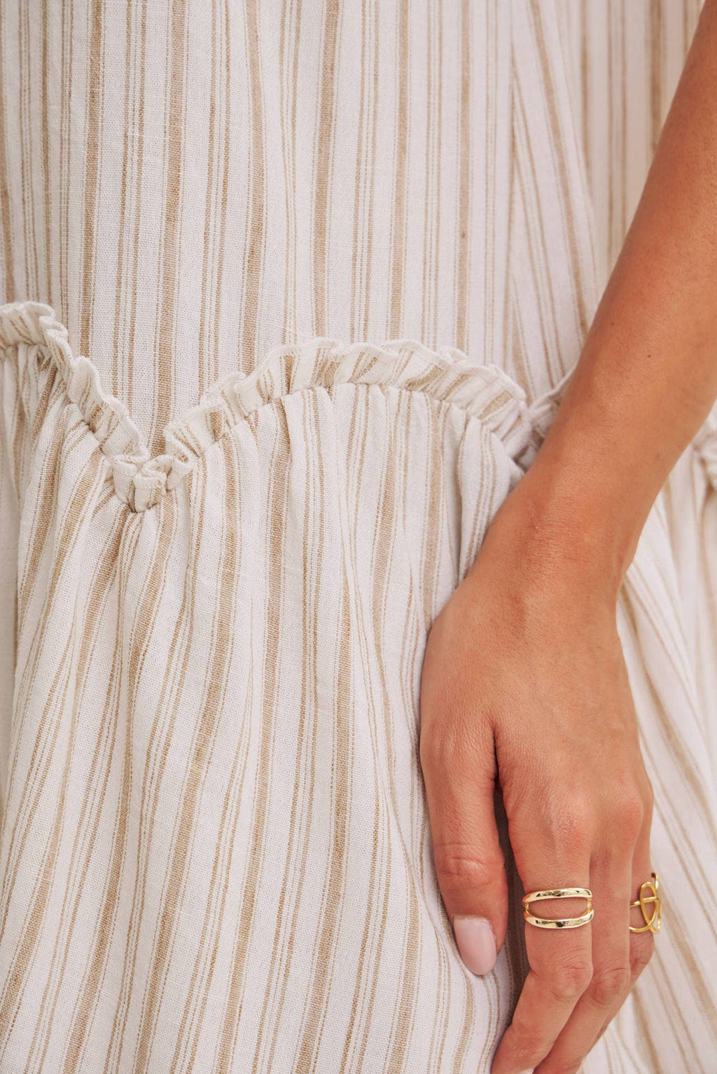 Stripe Puff Sleeve Dress