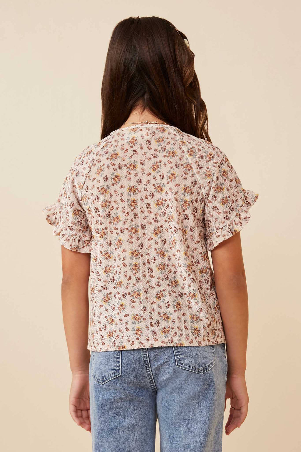 Floral Print Velvet  Top