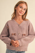 The Mauve Bow Cardigan