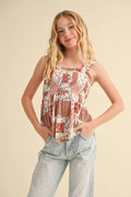 Wide Strap Peplum Tank