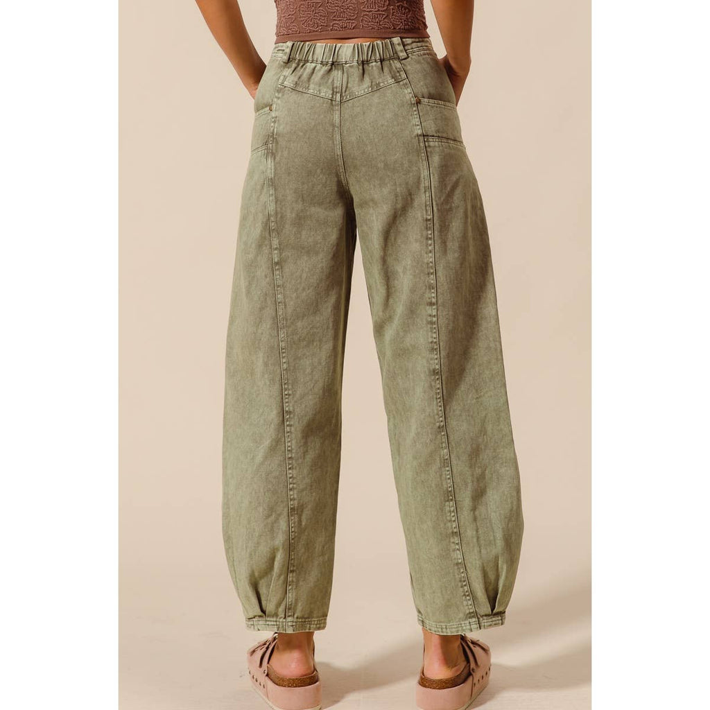 Taupe Cargo Barrel Pants
