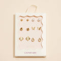 6-Piece Stud Earring Set | Butterflies, Pearls & Crystals