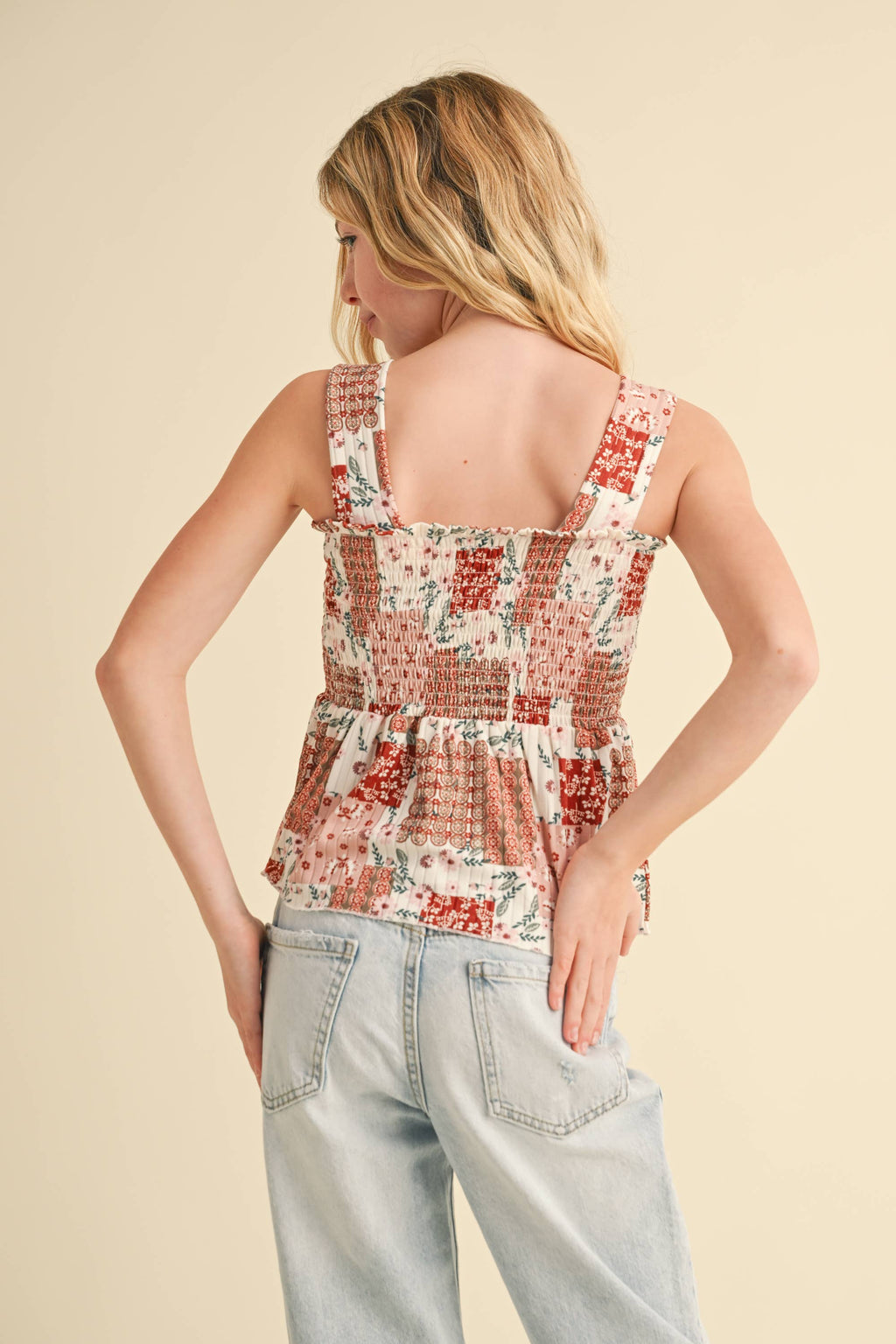 Wide Strap Peplum Tank
