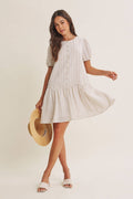 Stripe Puff Sleeve Dress