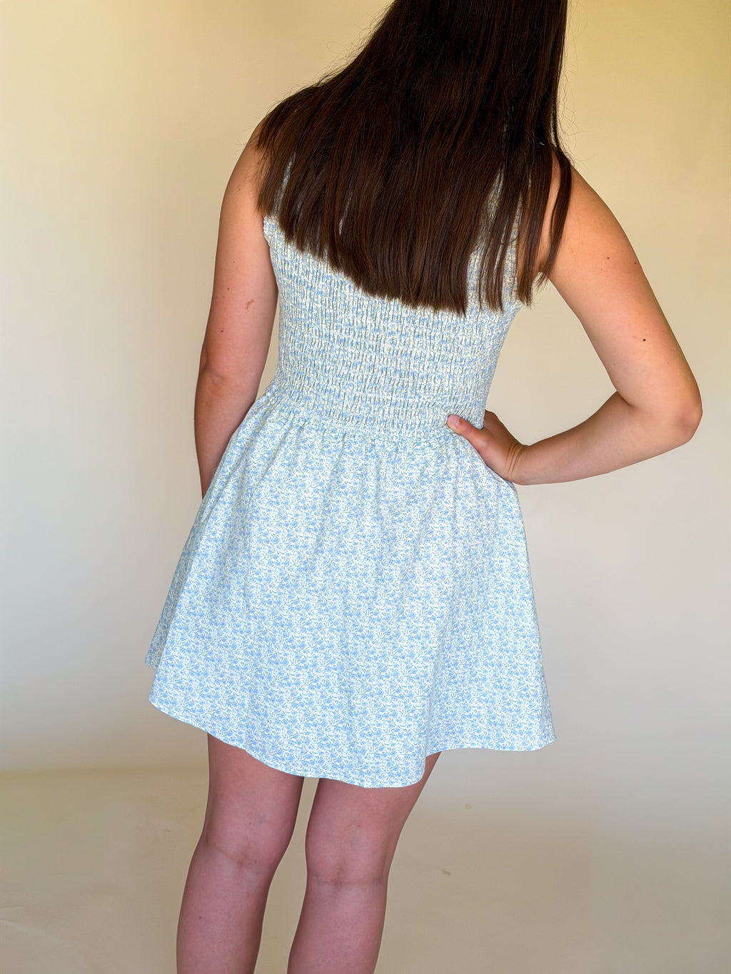 Ditsy Shirred Milkmaid Dress