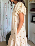 Floral Embroidered Bubble Dress