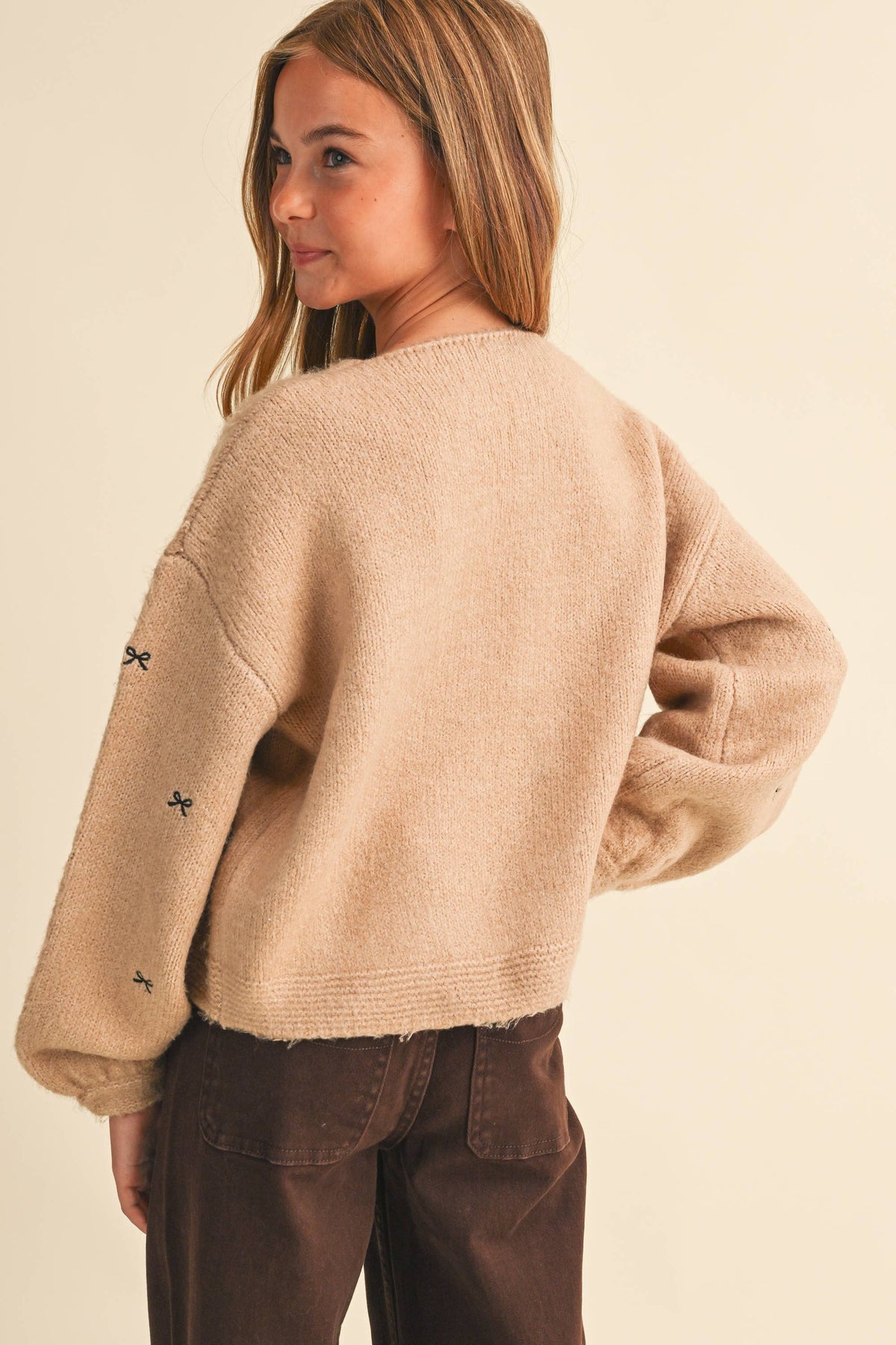Oatmeal Bow Cardigan
