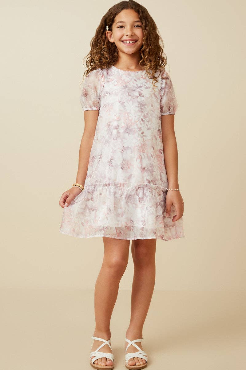 Organza Floral Ruffle Dress