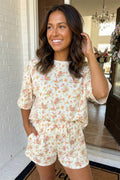 Floral Oversized Tee and Shorts Set