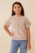 Floral Print Velvet  Top