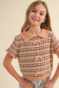 Collared Crop Knit Top
