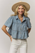 Star Embroidered Denim Shirt