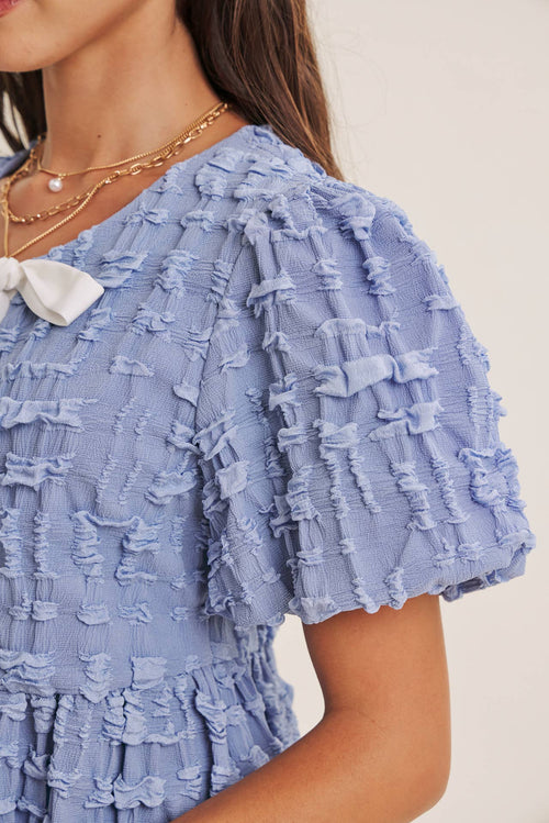 Bubble Textured Babydoll Blouse