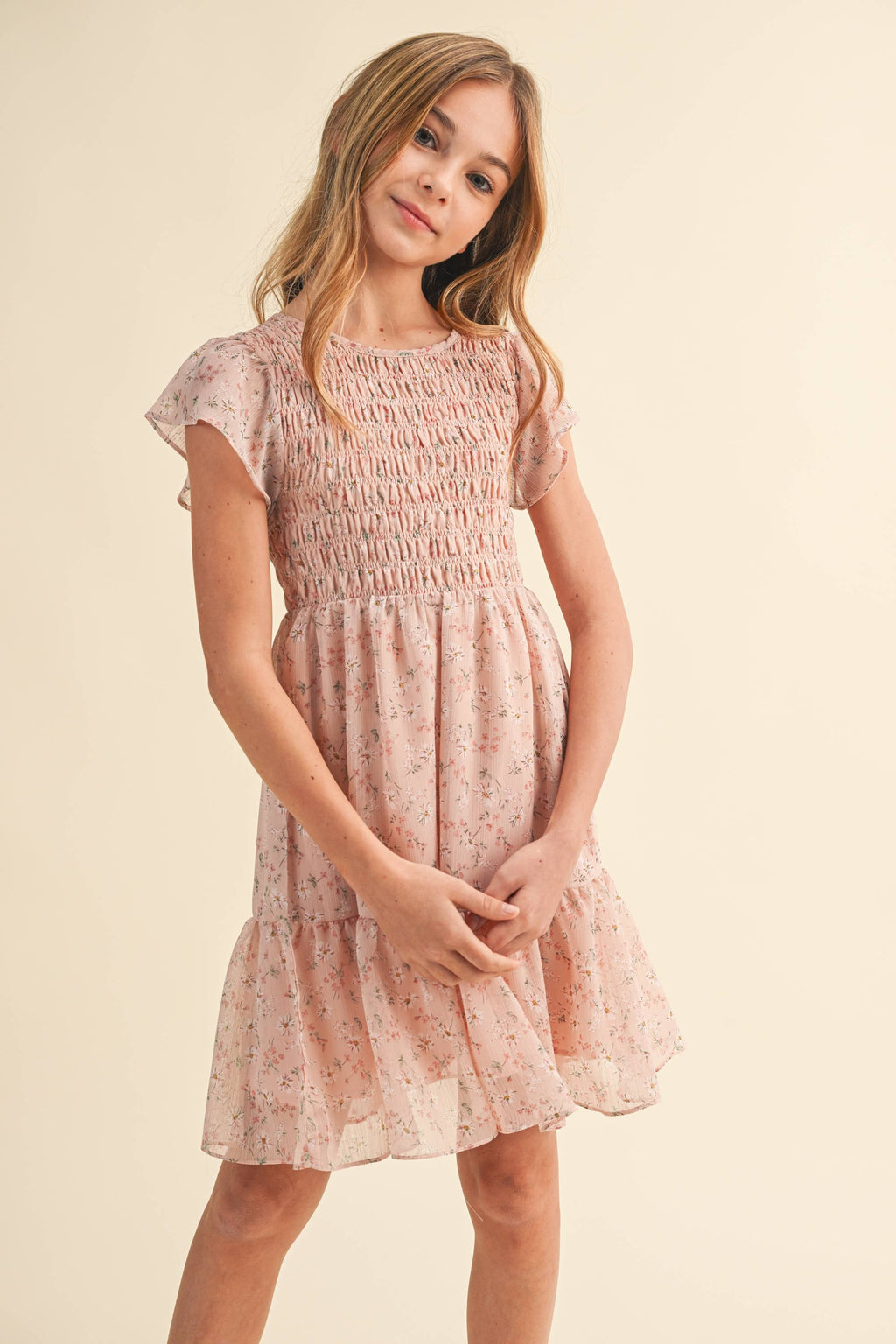 Floral Smocked Flounce Dress