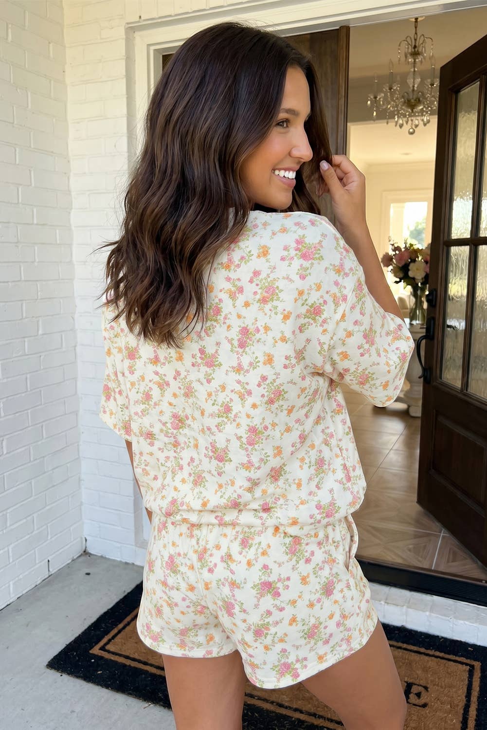 Floral Oversized Tee and Shorts Set