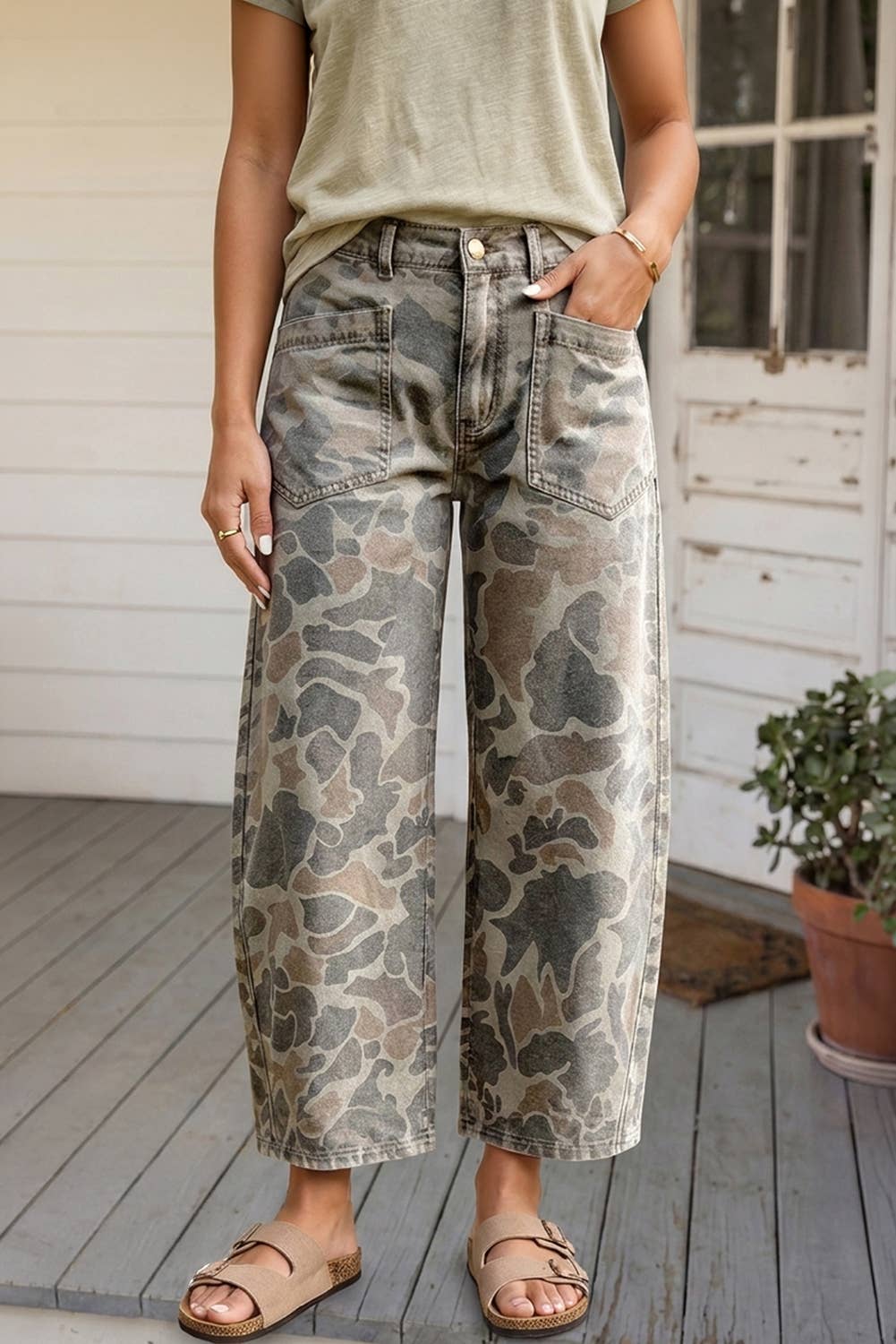 Camo Barrel Jeans
