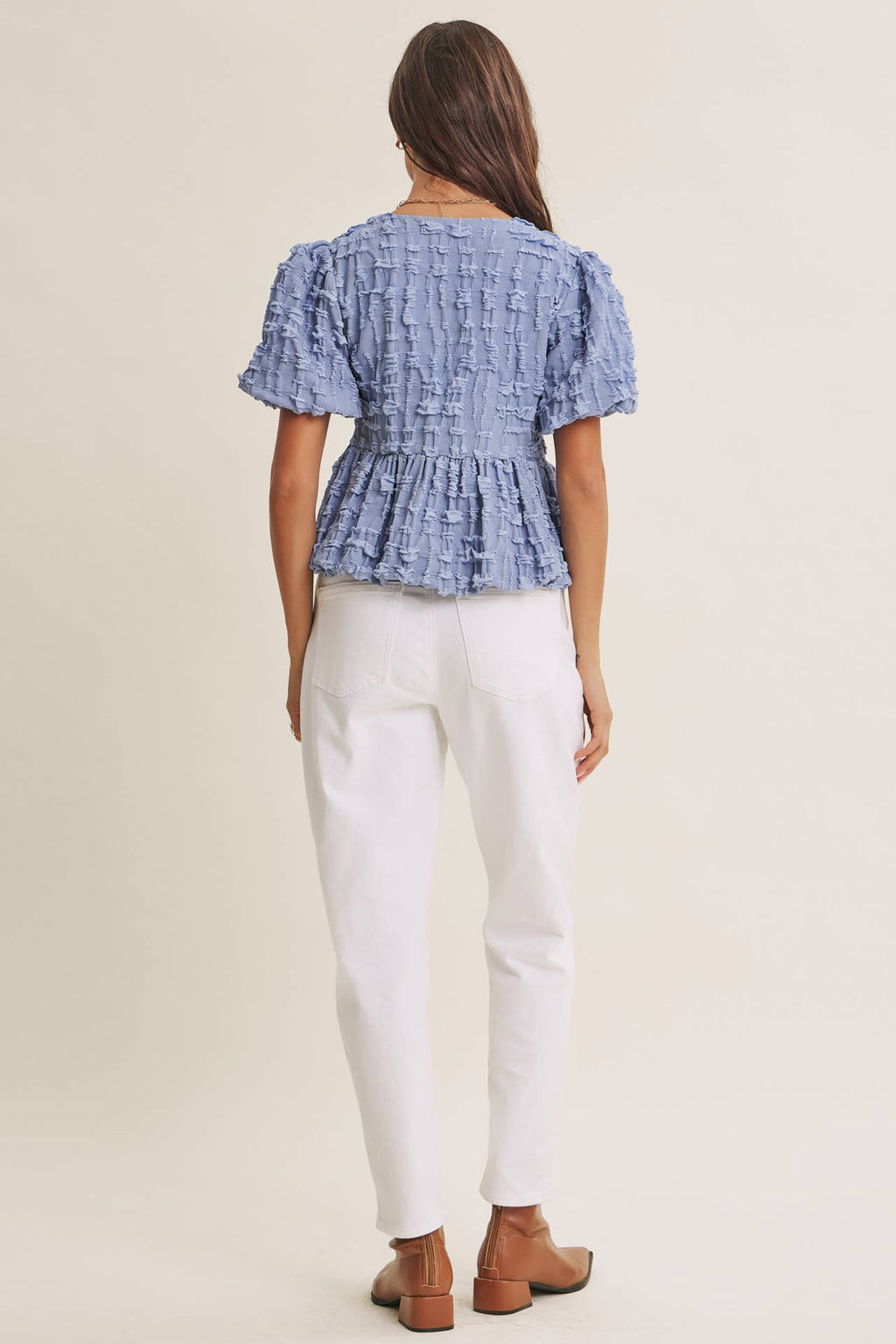 Bubble Textured Babydoll Blouse